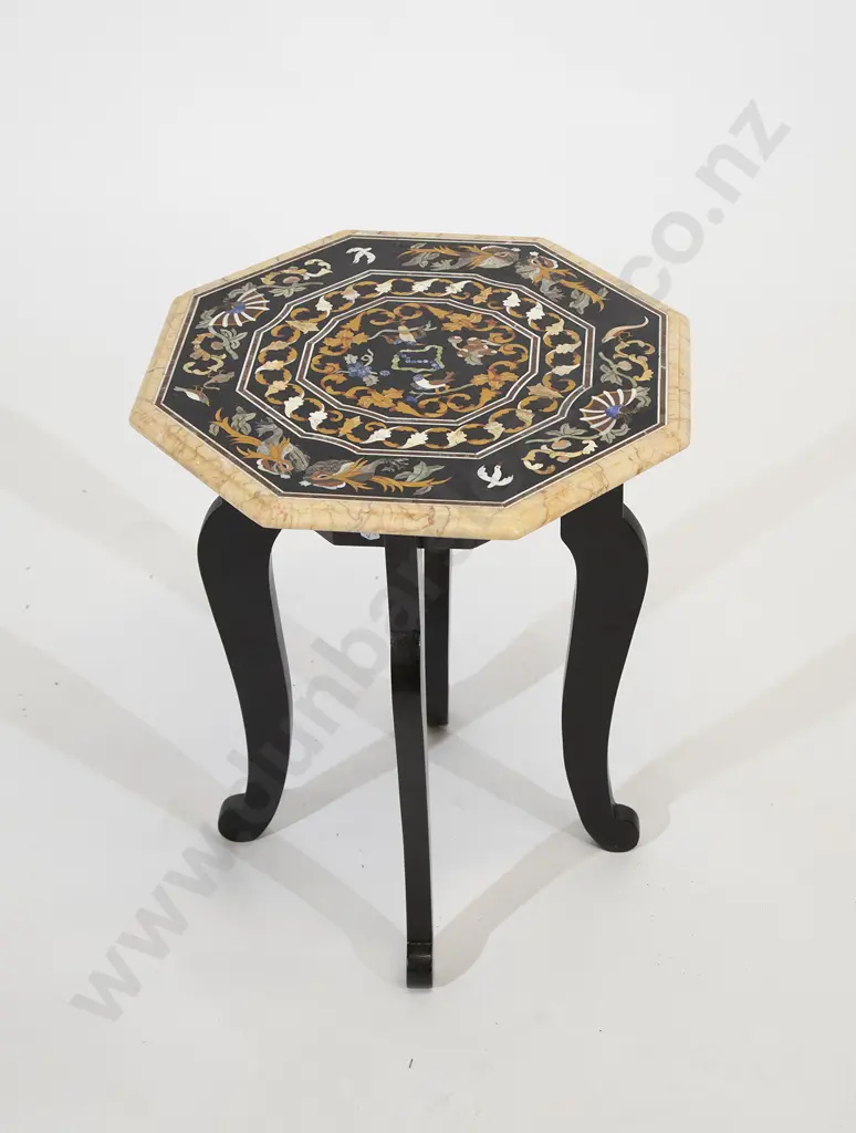 Italian Pietra Dura Octagonal Side Table Image 1++