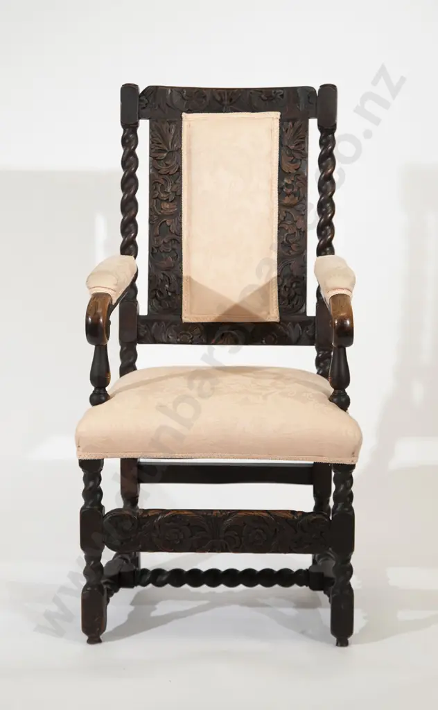 Early C18th Oak Open Arm Chair Image 1++
