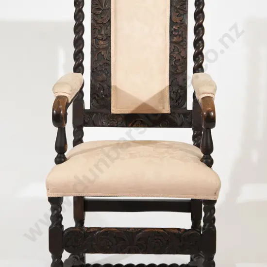 Early C18th Oak Open Arm Chair