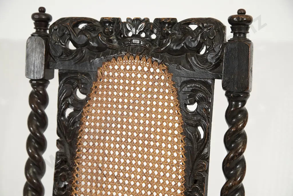 Victorian Stained Oak Open Arm Chair Image 1++