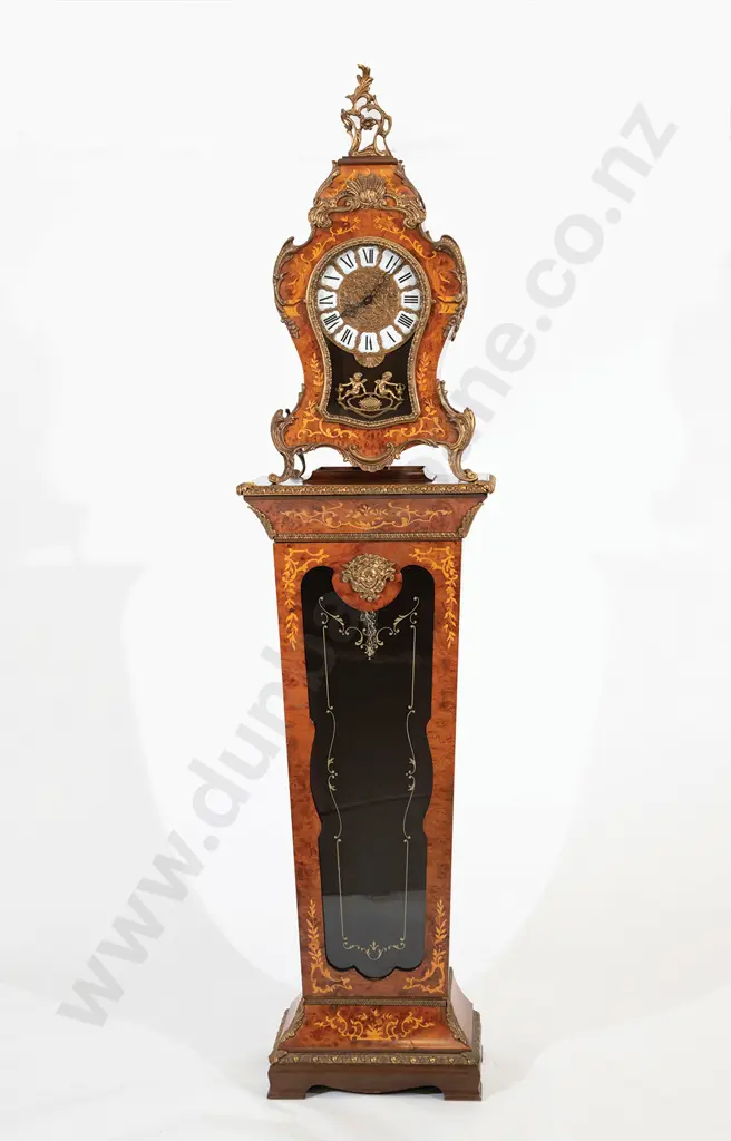 Louis XIV Style Walnut Marquetry Ormolu Bracket Clock on Stand Image 1++