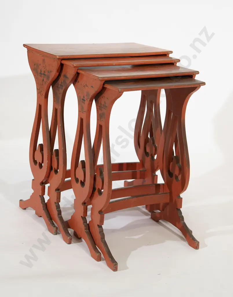Regency Chinoiserie Style Quartetto Nest of Tables Image 1++
