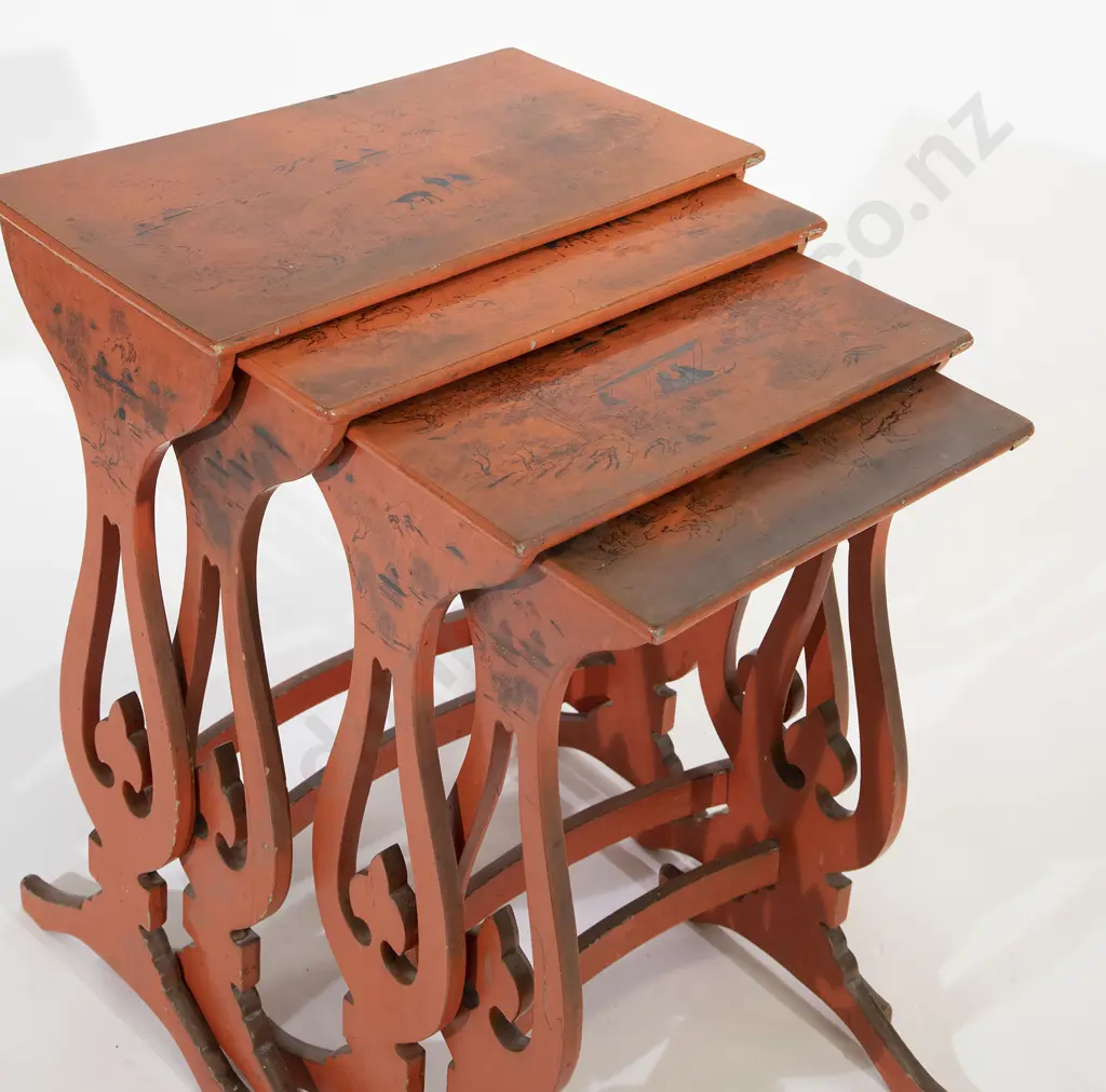 Regency Chinoiserie Style Quartetto Nest of Tables Image 1++