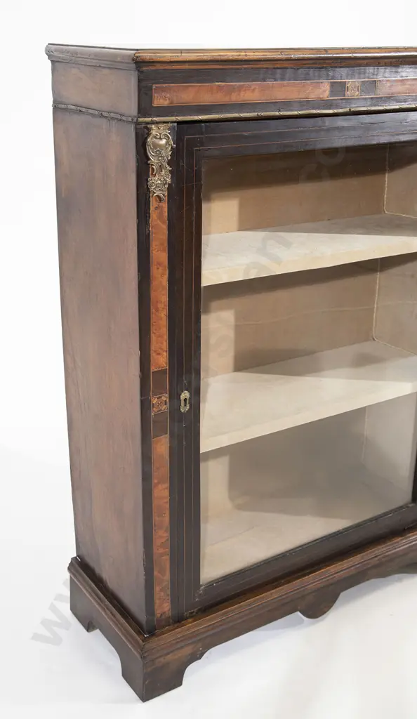 Victorian Walnut & Ebonised Glazed Pier Cabinet Image 1++