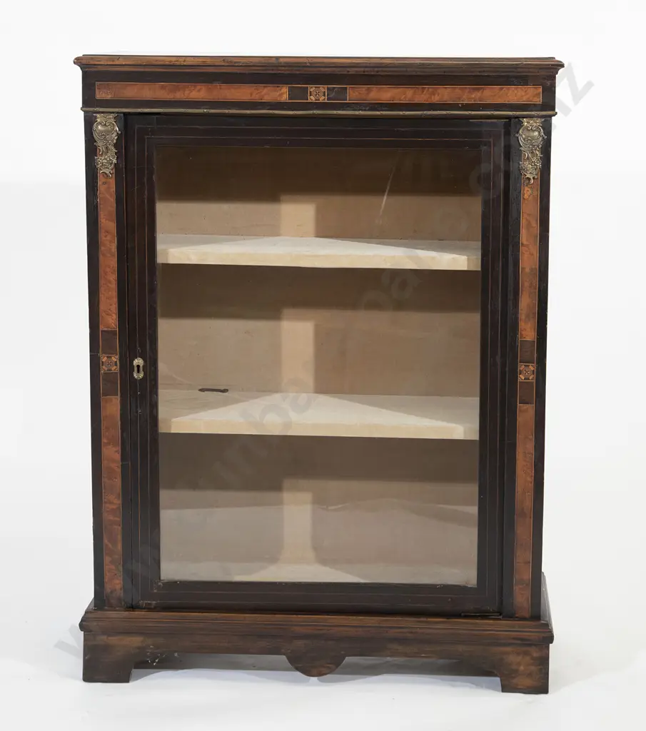 Victorian Walnut & Ebonised Glazed Pier Cabinet Image 1++