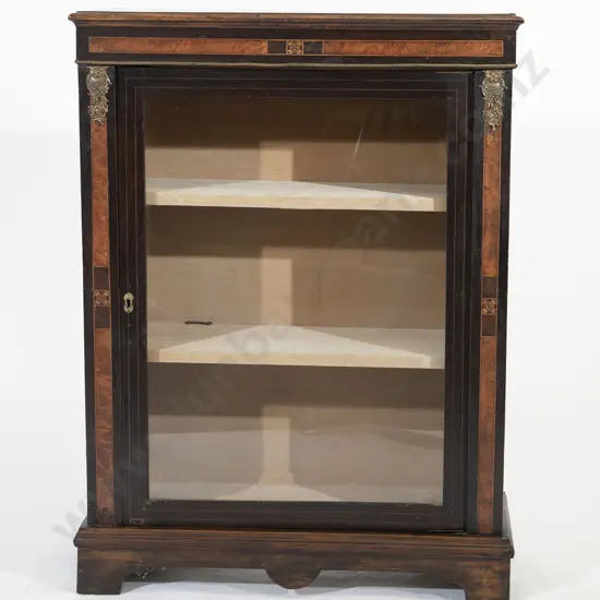 Victorian Walnut & Ebonised Glazed Pier Cabinet