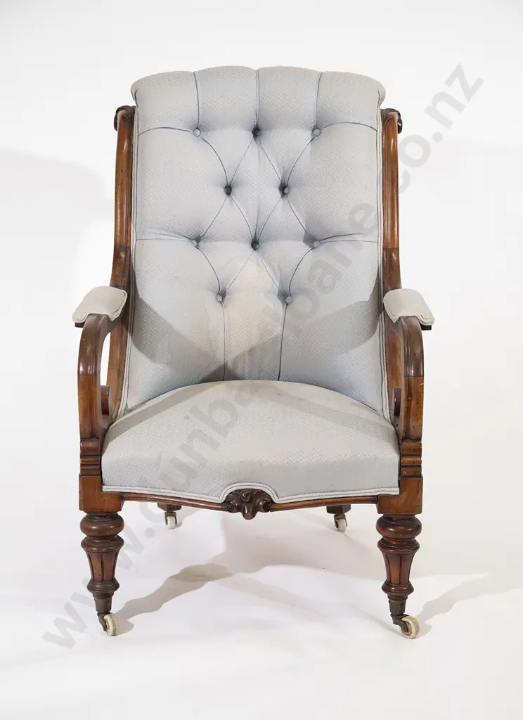 WmIV Mahogany Framed Library Chair Image 1++