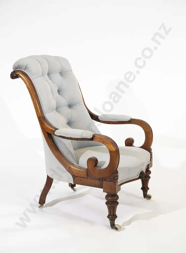 WmIV Mahogany Framed Library Chair Image 1++