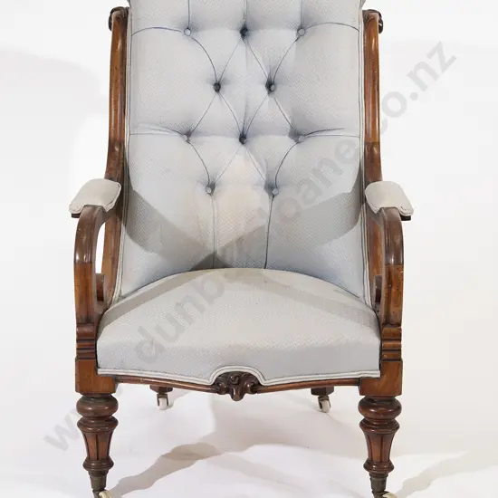 WmIV Mahogany Framed Library Chair
