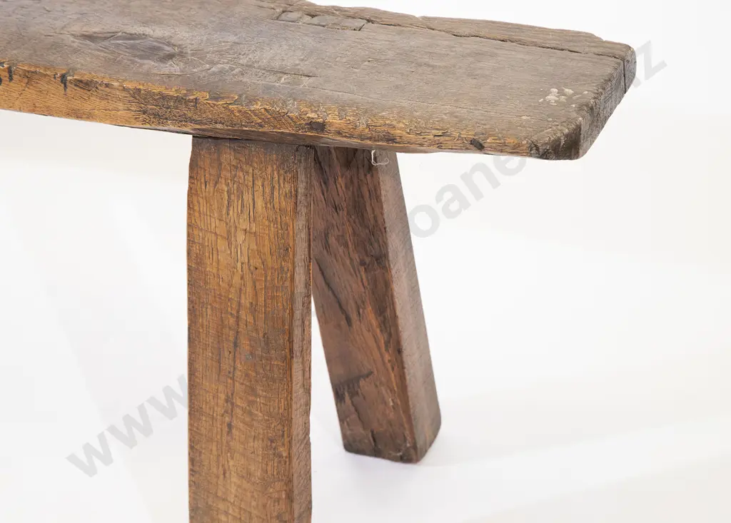 C18th Oak Pig Bench Image 1++