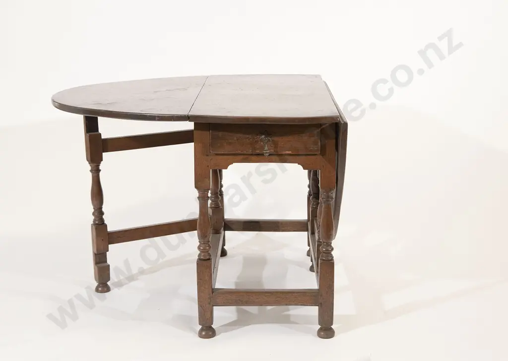 Early C18th Oak Gate Drop Leaf Table Image 1++