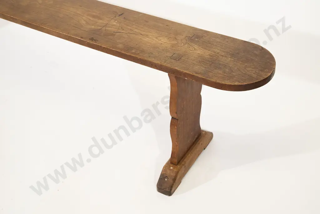 Pair Victorian Slender Fruitwood Benches Image 1++