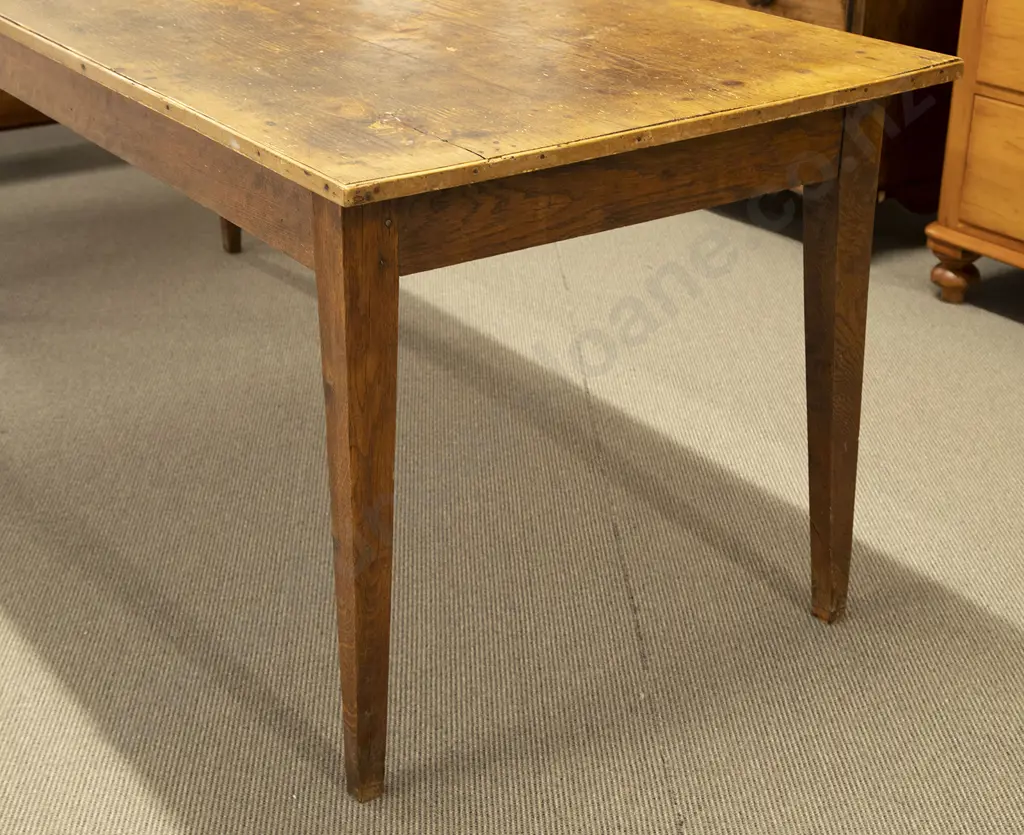 Victorian Oak and Pine Top Farmhouse Table Image 1++
