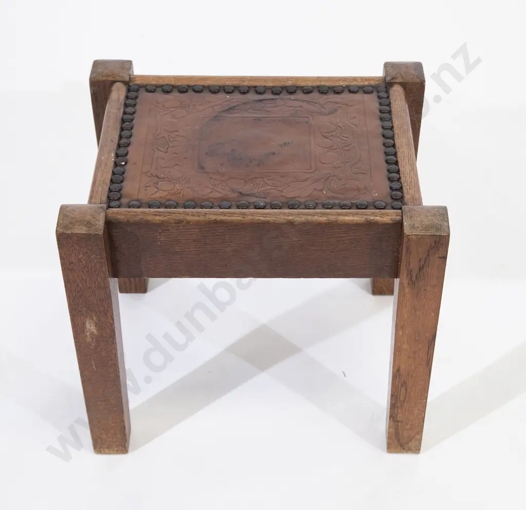 Oak Arts & Crafts Foot Stool Image 1++