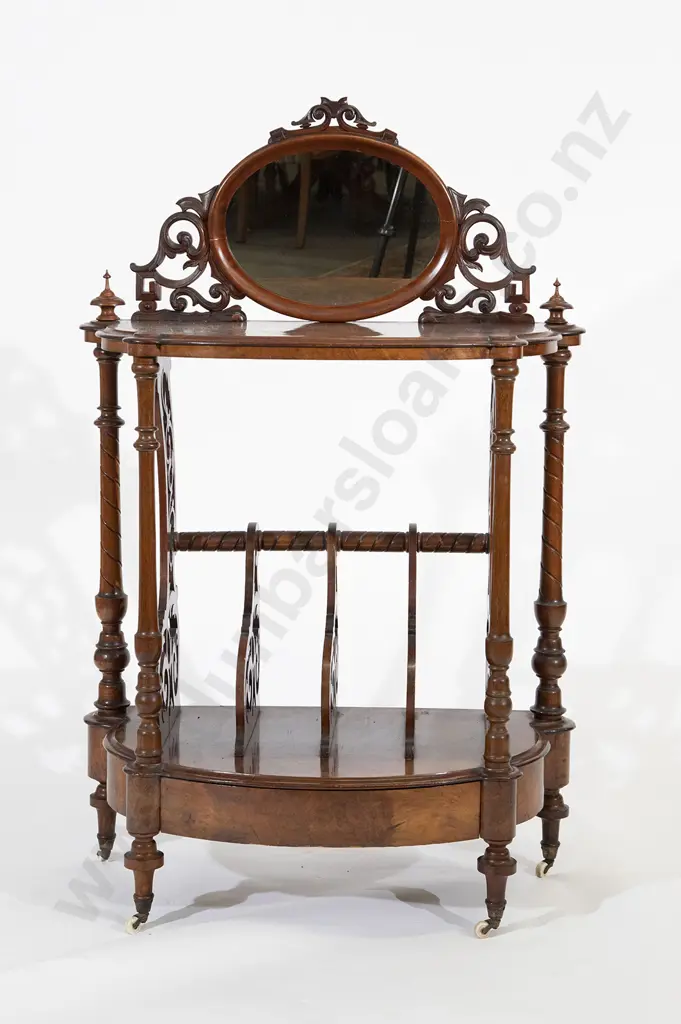 Victorian Burr Walnut Canterbury What-Not Image 1++