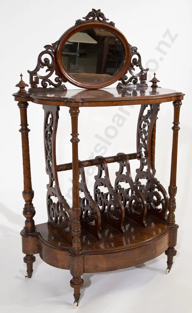 Victorian Burr Walnut Canterbury What-Not Image 1++