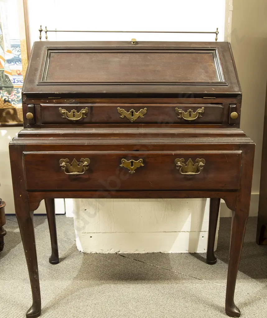 American Federal Period Mahogany Bureau on Stand Image 1++