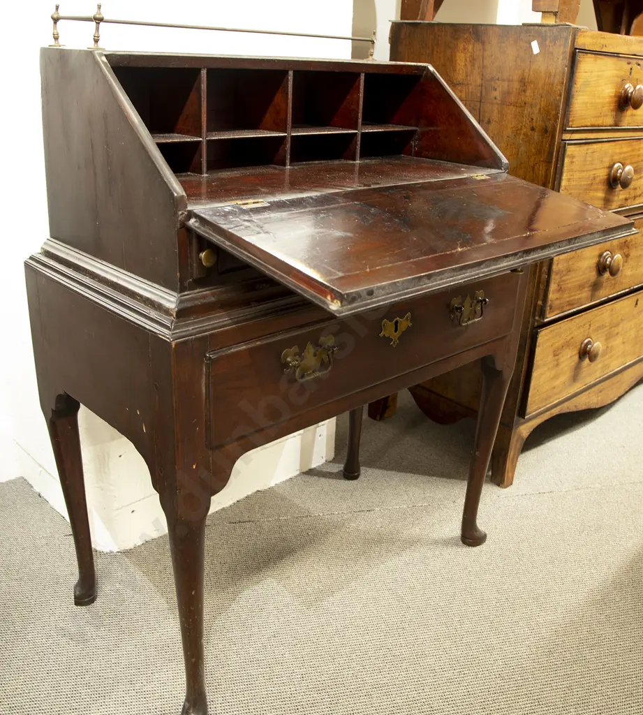 American Federal Period Mahogany Bureau on Stand Image 1++