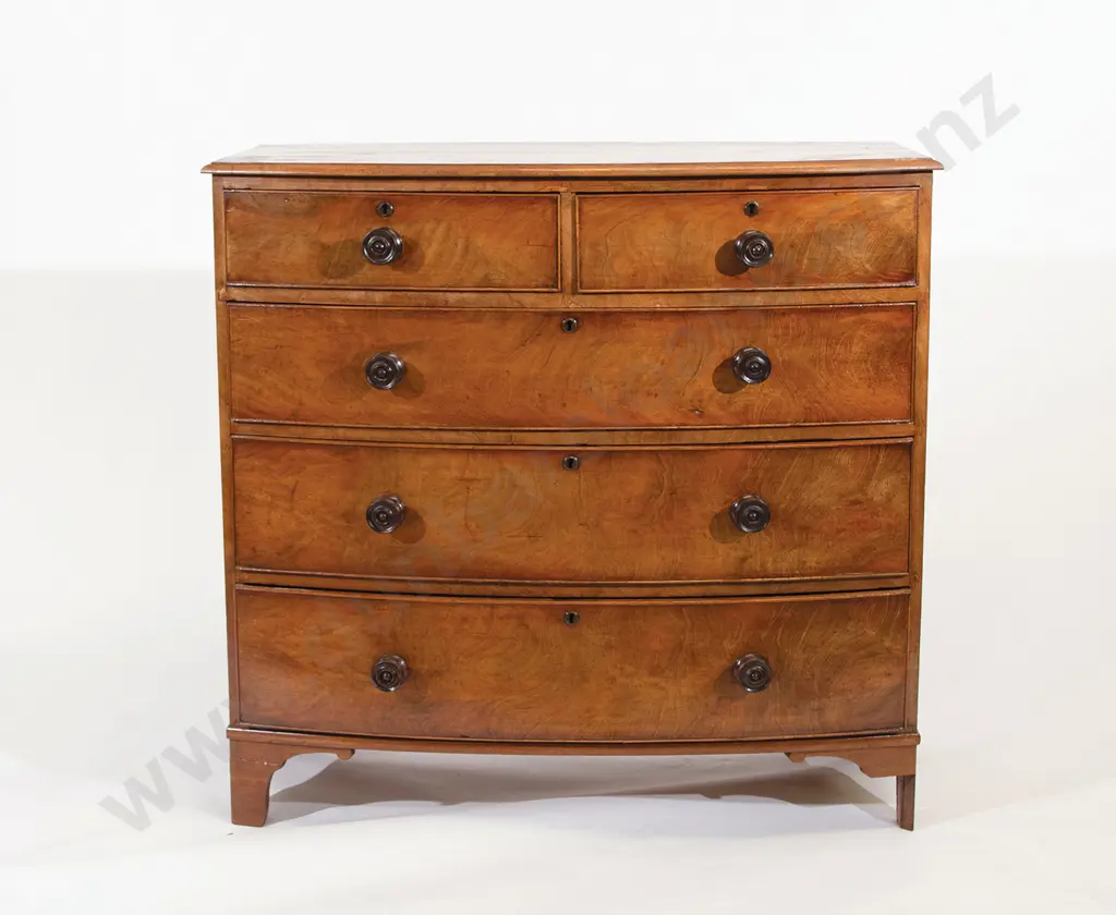 Wm IV Mahogany Bow Front Chest Image 1++