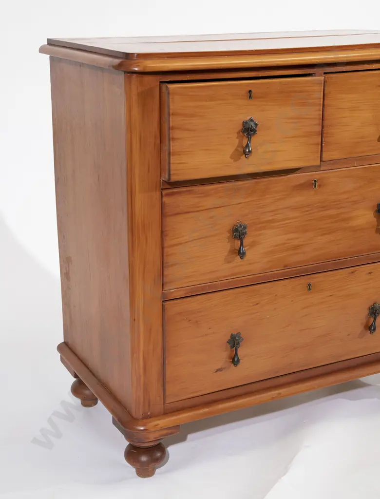 Pair NZ Colonial Kauri Flat Front Chests Image 1++