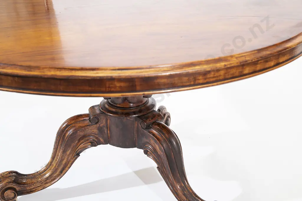 Victorian Mahogany Circular Snap Top Breakfast Table Image 1++