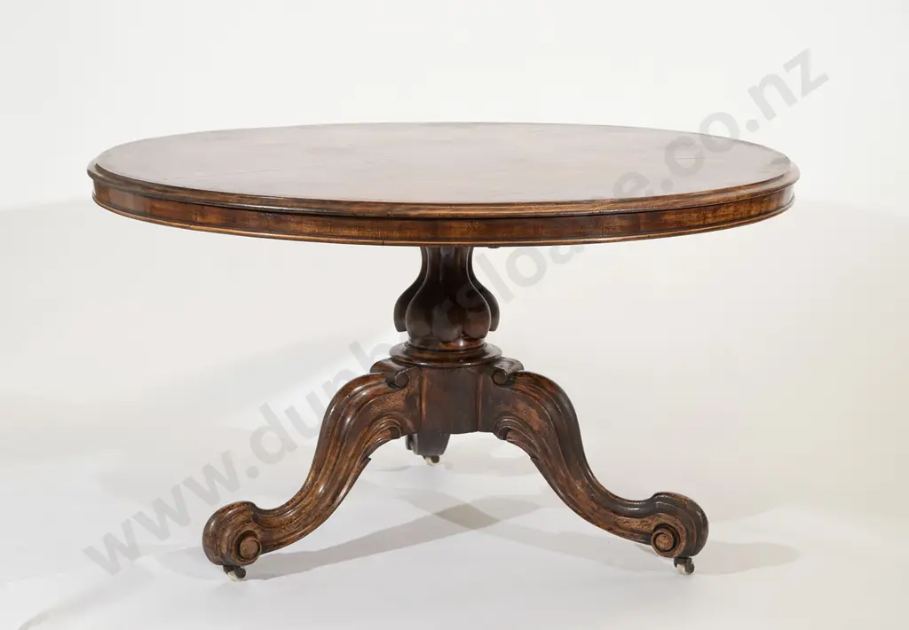 Victorian Mahogany Circular Snap Top Breakfast Table Image 1++