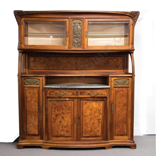 French Art Nouveau Walnut Sideboard