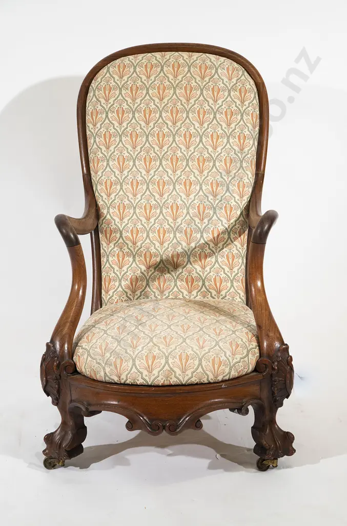 Late Victorian Walnut Nursing Chair Image 1++