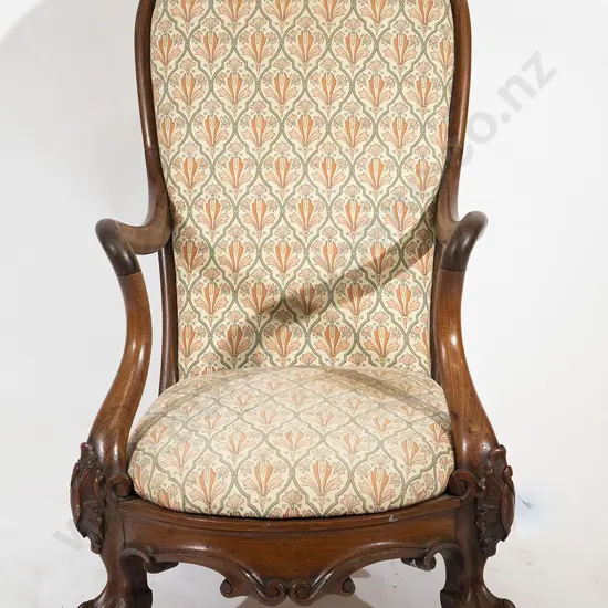 Late Victorian Walnut Nursing Chair