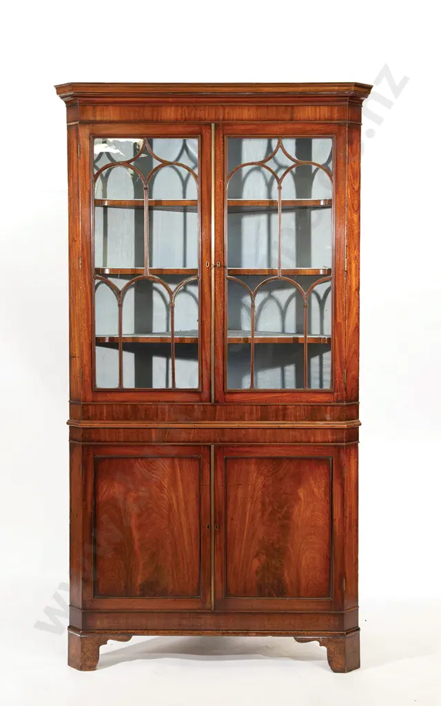 Regency Mahogany Two Stage Corner Cupboard Image 1++