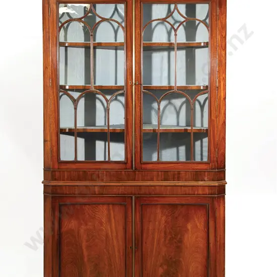 Regency Mahogany Two Stage Corner Cupboard