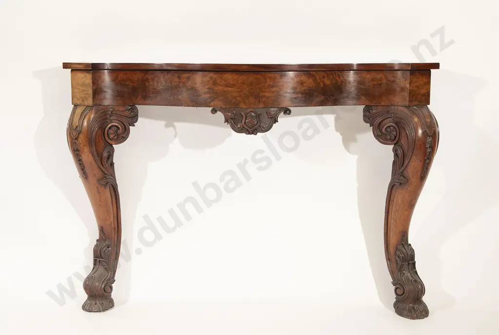 Victorian Mahogany Serpentine Console Table Image 1++