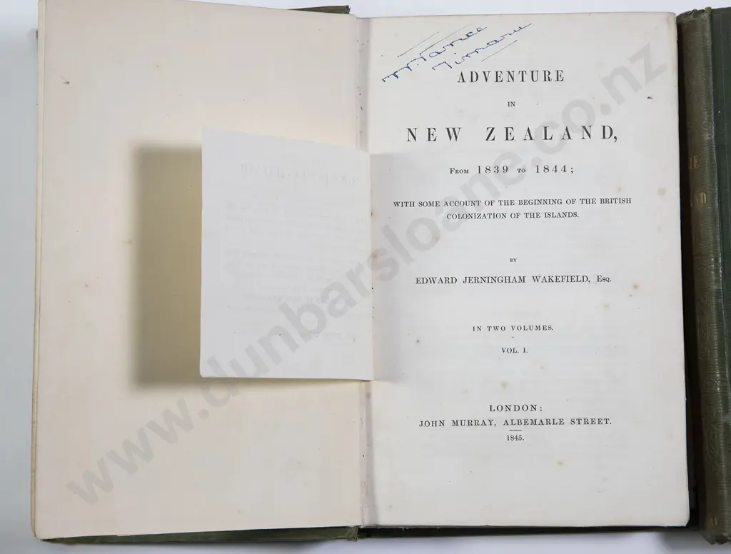 Wakefield Edward Jerningham - Adventure In New Zealand (2 Volumes) Image 1++
