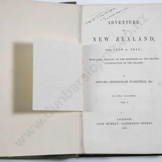 Wakefield Edward Jerningham - Adventure In New Zealand (2 Volumes)