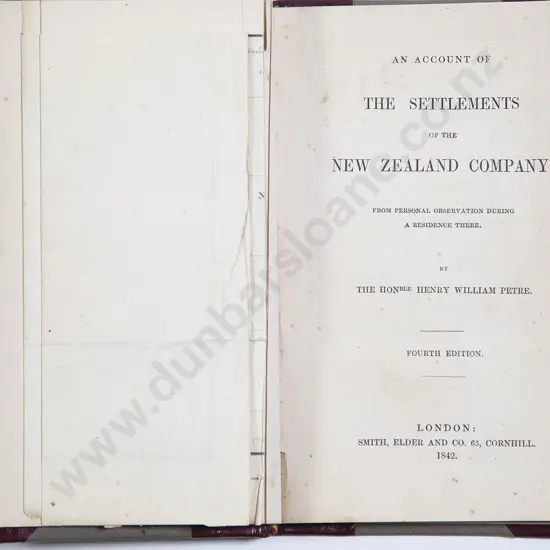 Petre Hon Sir Henry William - An Account Of The Settlements Of The New Zealand Company