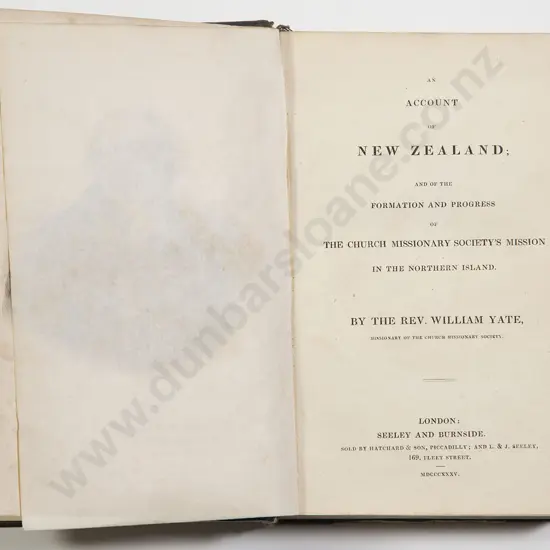 Yate Rev William - An Account of New Zealand
