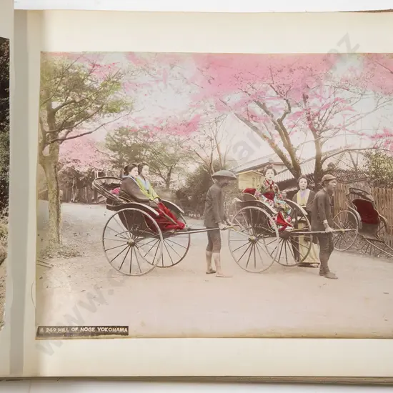 interesting Japanese Album Of Hand Coloured Sepia Photographs c1900-1920