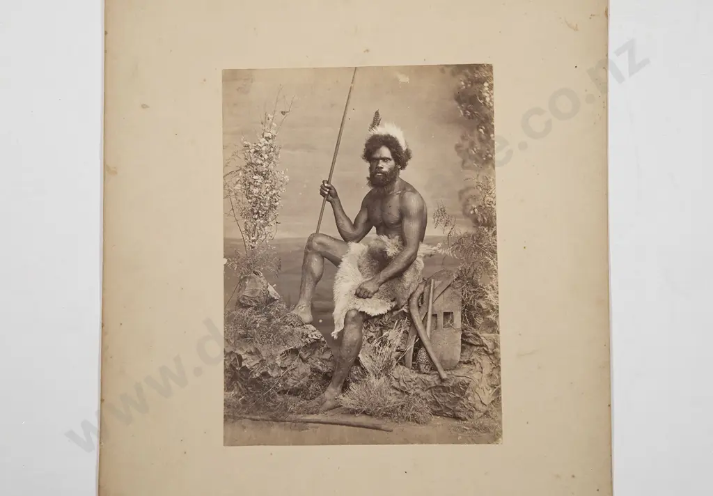 John William Lindt (1845-1926) Albumen Photograph Of A Bearded Aboriginal Man Image 1++