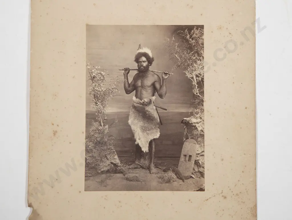 john William Lindt (1845-1926) Albumen Photograph Of A Bearded Aboriginal Man Image 1++