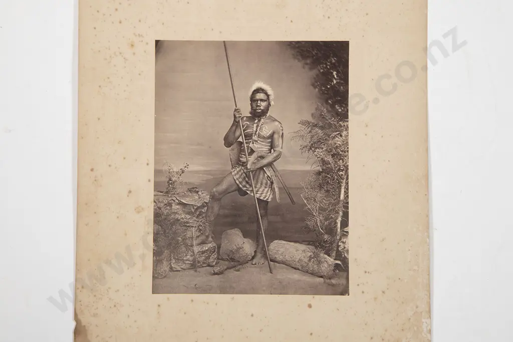 John William Lindt (1845-1926) Albumen Photograph Of A Bearded Aboriginal Man Image 1++