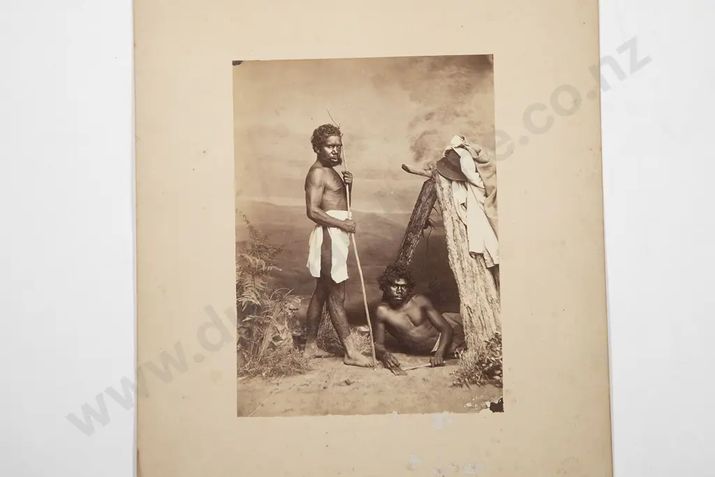 John William Lindt (1845-1926) Albumen Photograph Of 2 Aboriginal Men Image 1++