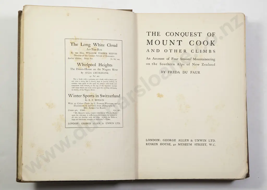 Du Faur Freda - The Conquest Of Mount Cook And Other Climbs Image 1++