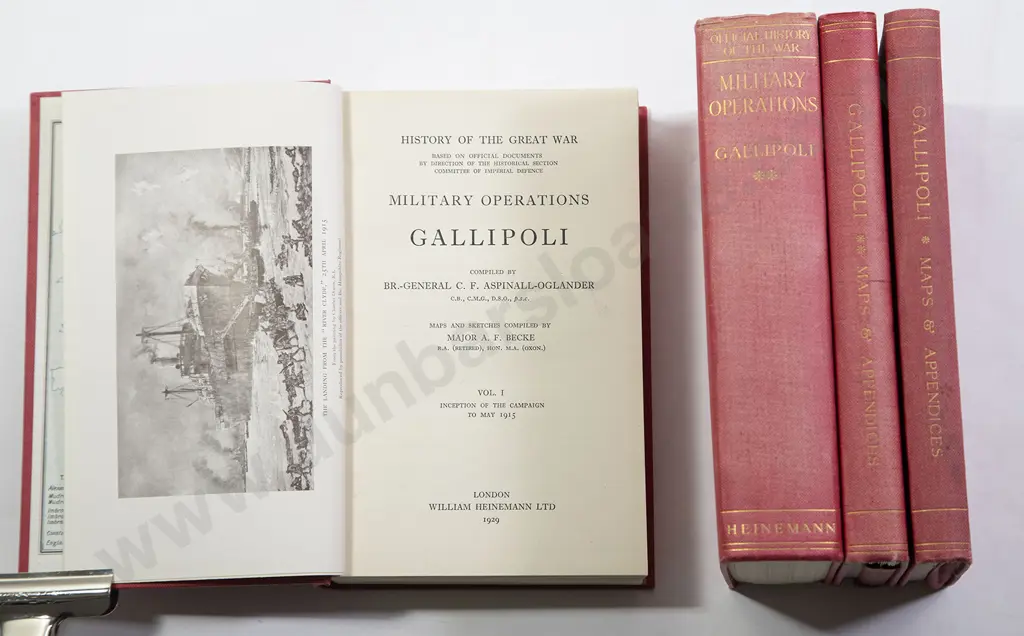Aspinall-Oglander Brigadier-General - Military Operations Gallipoli (4 Volumes) Image 1++