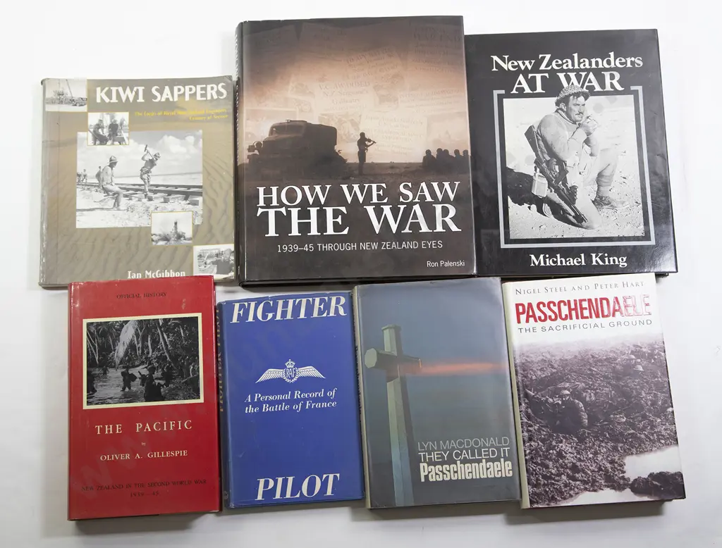 Seven Volumes On WWI & II Including NZ Related Image 1++