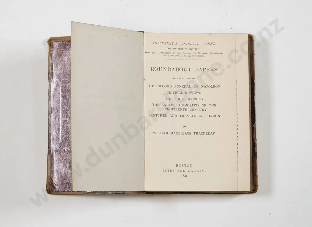 Set Of 8 Leather Bound volumes Of Thackeray Works Image 1++