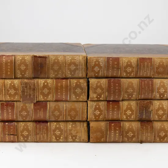 Set Of 8 Leather Bound volumes Of Thackeray Works