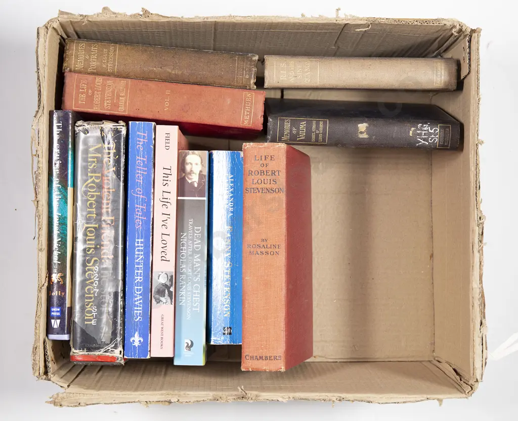 Carton Of Books Relating To & By Robert Louis Stevenson Image 1++