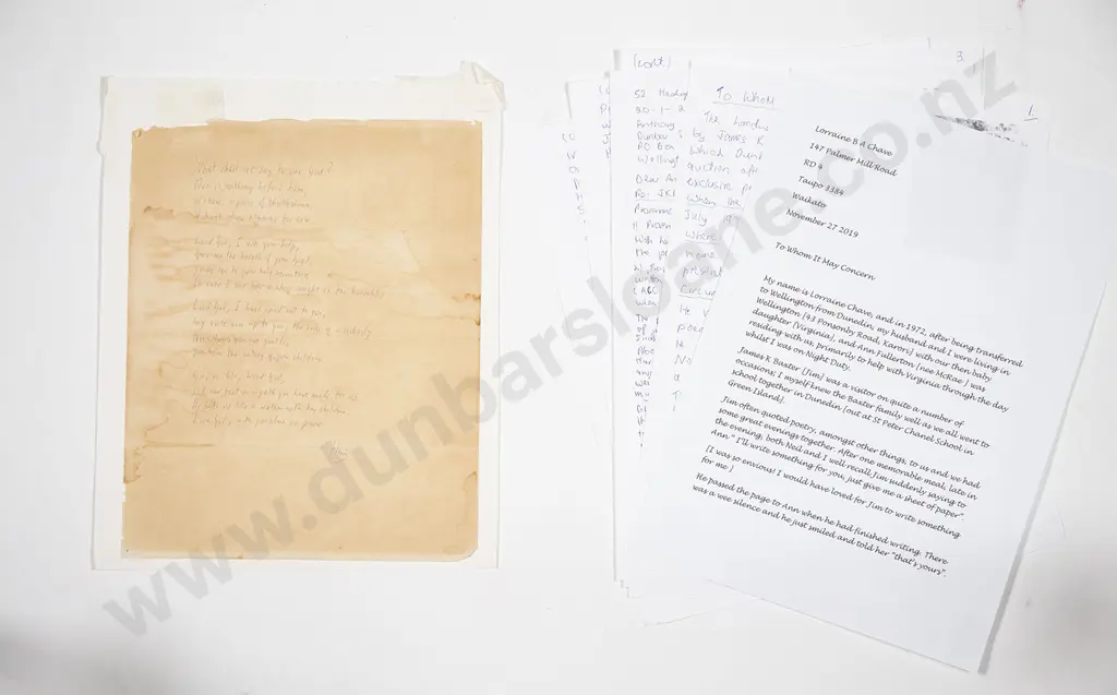 Original James K Baxter Poem Image 1++