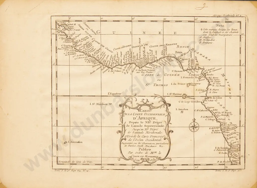 Jacques Nicolas Bellin - Carte De La Coste Occidentale D'Afrique c1747 Image 1++