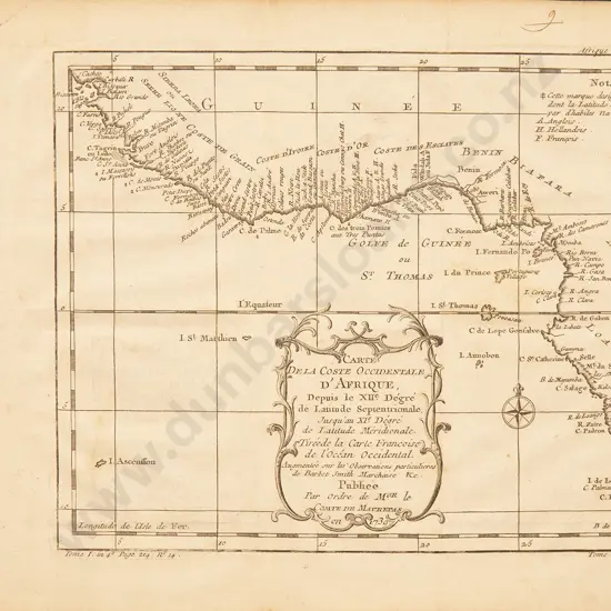 Jacques Nicolas Bellin - Carte De La Coste Occidentale D'Afrique c1747
